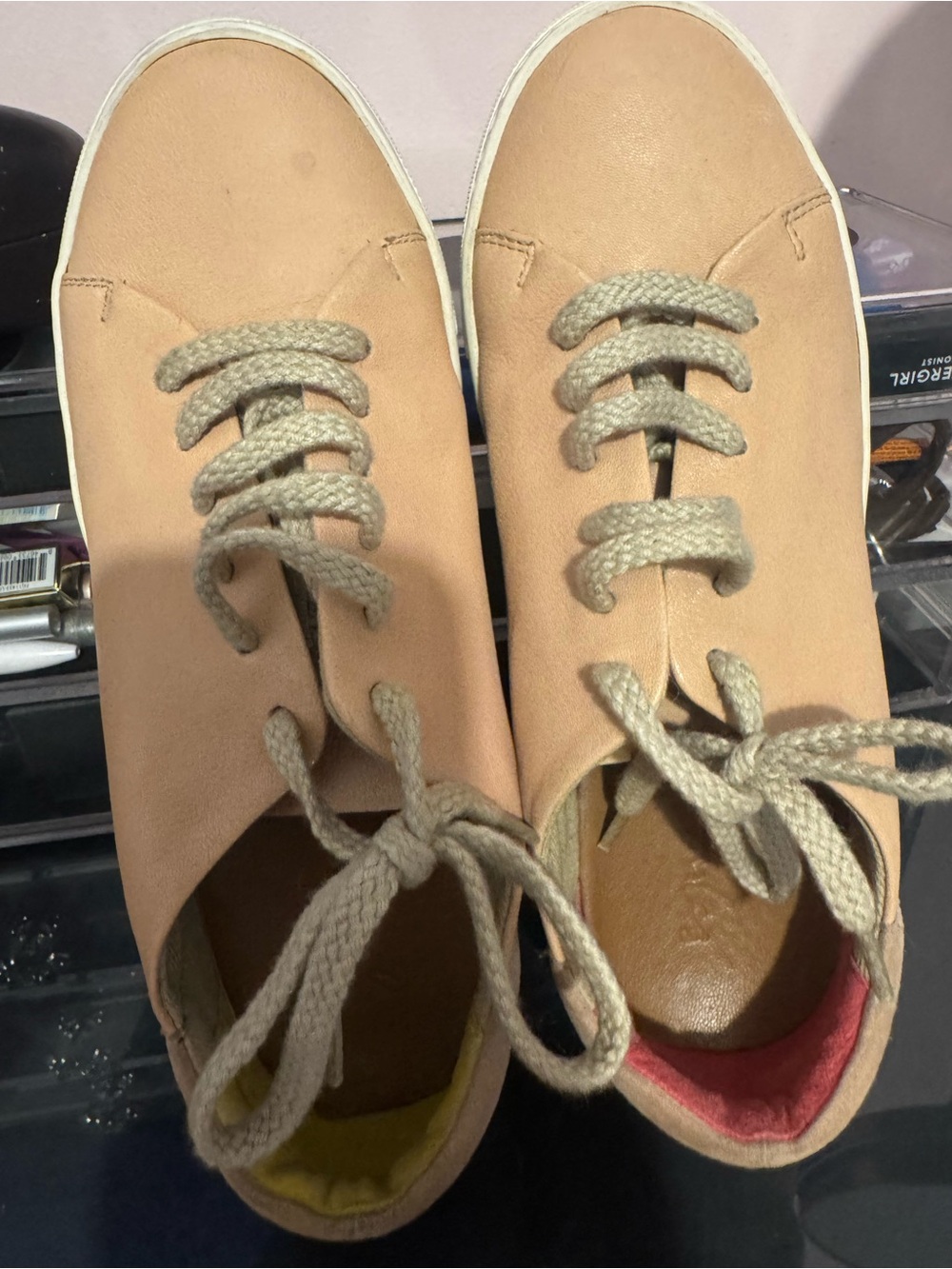 Joules Peach Pink Lace-Up Women's Sneakers